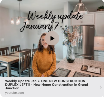 January 7th 2022 Weekly update - New Home Construction Grand Junction