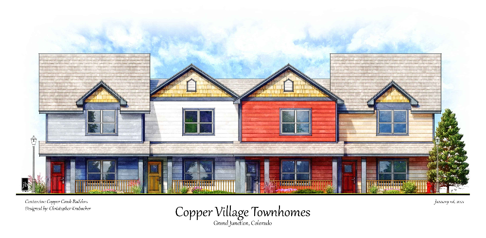 Copper Village Townhomes - flat top illustration PNG-1000x500